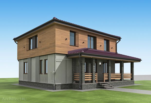 визуализация экстерьера дома в современном стиле